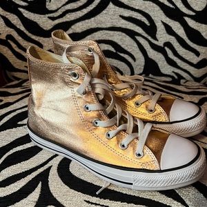 Bronze Converse high tops